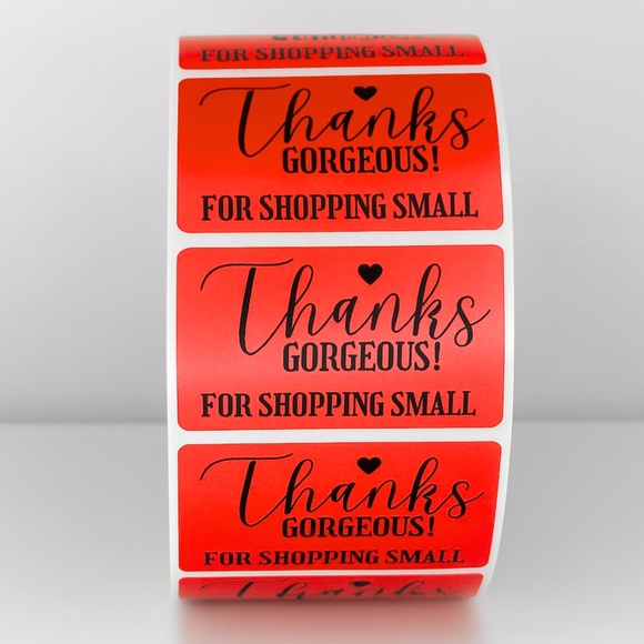 Thanks Gorgeous! For Shopping Small" Stickers | Small Business Packaging - Picture 10 of 11